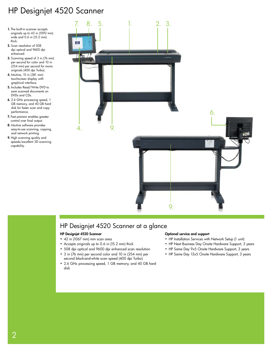 Hp designjet 4520 scanner | HP SCANNER 4520 User Manual | Page 2 / 4