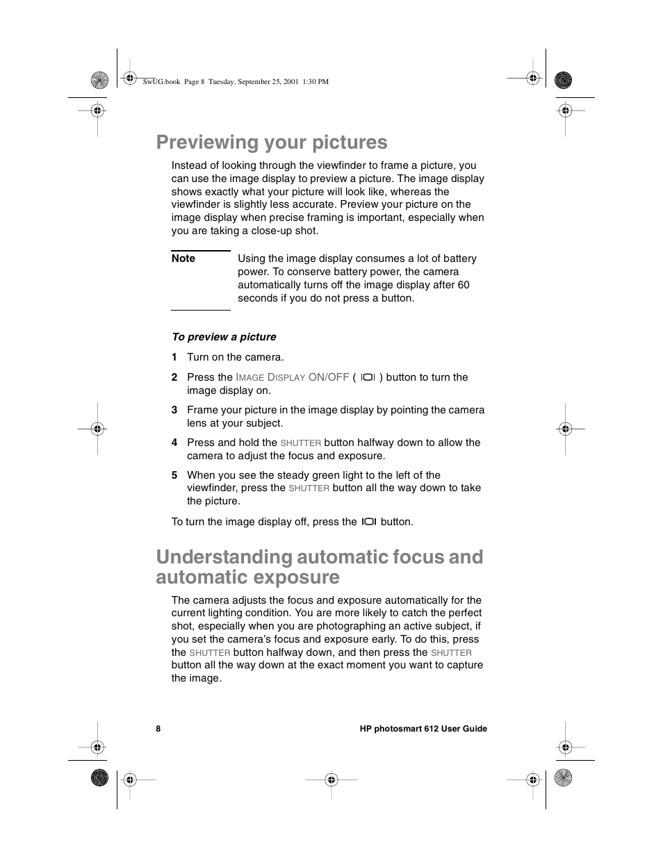 Previewing your pictures | HP Photosmart 612 User Manual | Page 16 / 84