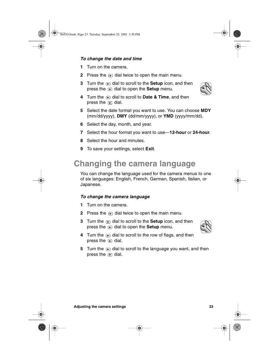 Changing the camera language | HP Photosmart 612 User Manual | Page 31 / 84