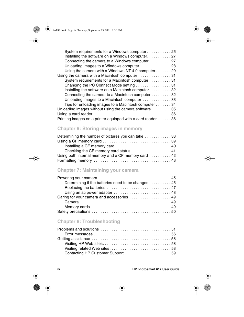 HP Photosmart 612 User Manual | Page 6 / 84