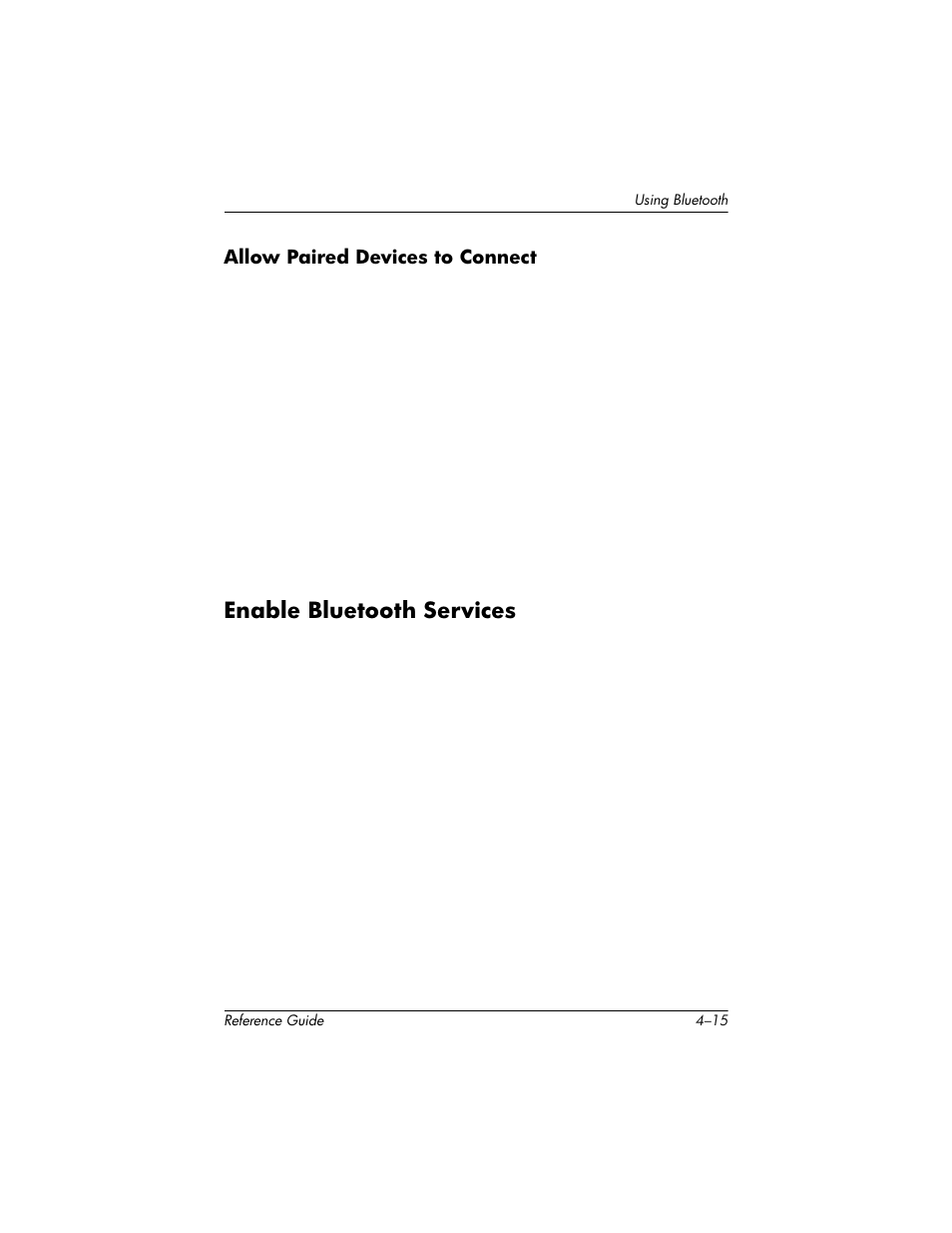 Enable bluetooth services, Enable bluetooth services –15 | HP h5400 User Manual | Page 119 / 273