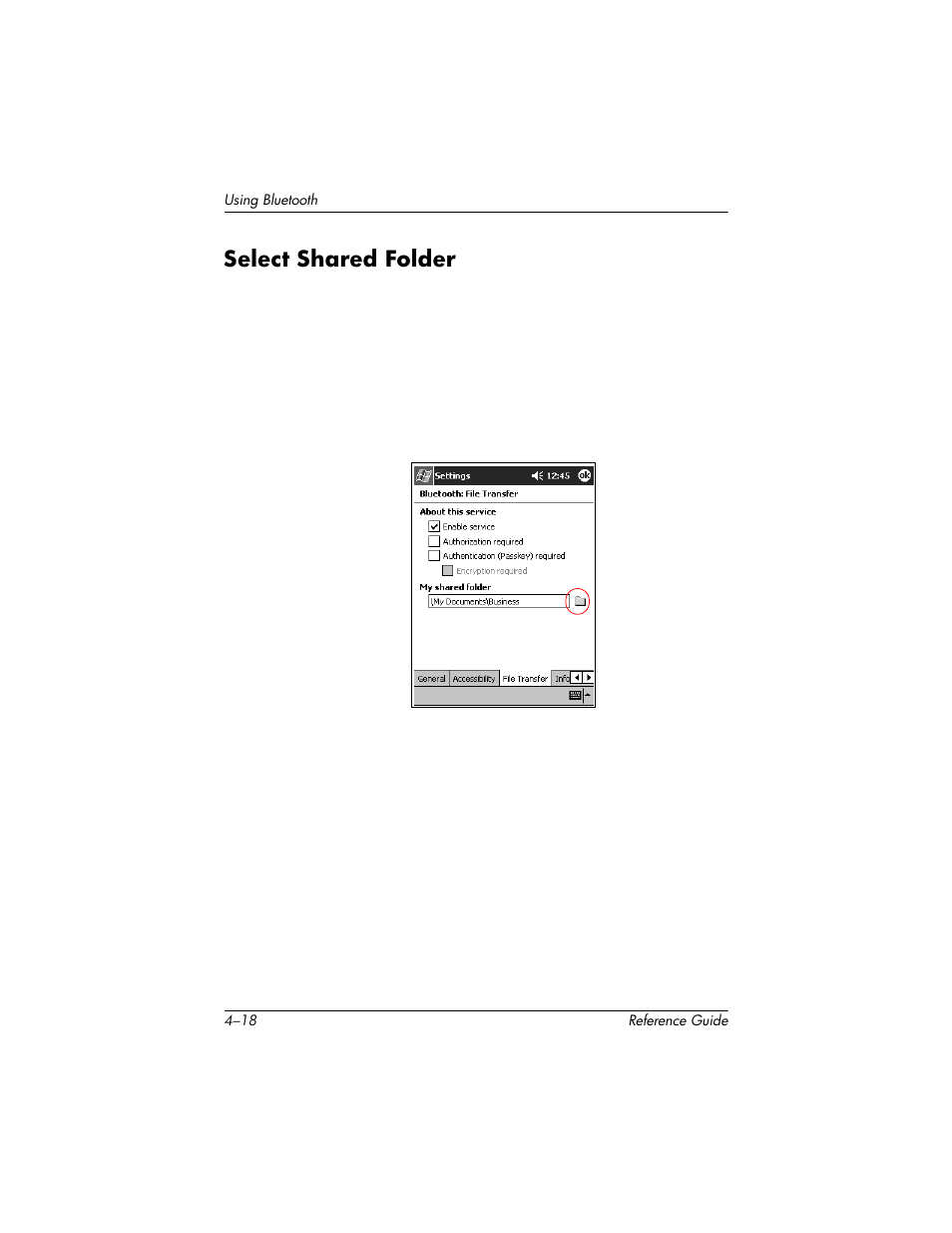 Select shared folder, Select shared folder –18 | HP h5400 User Manual | Page 122 / 273