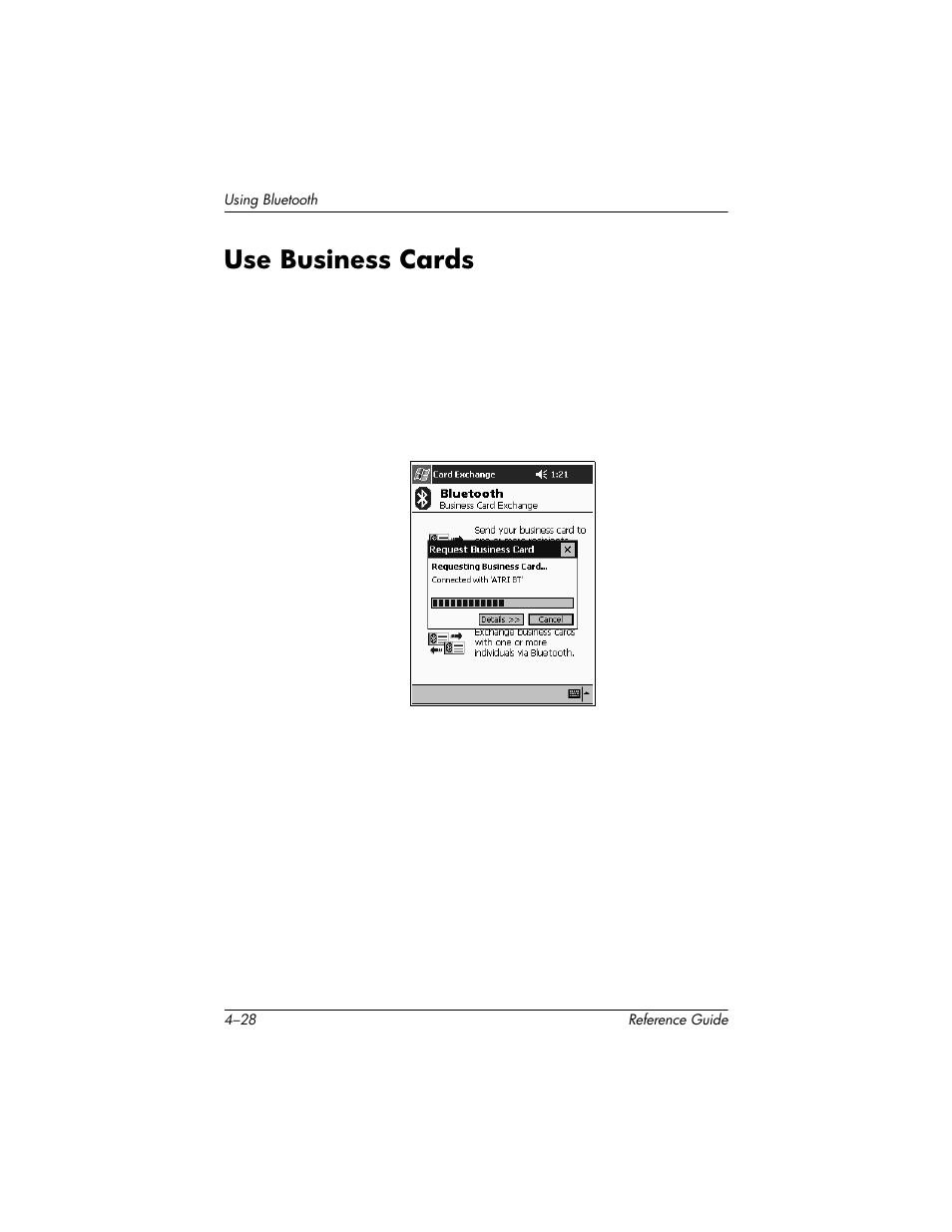 Use business cards, Use business cards –28 | HP h5400 User Manual | Page 132 / 273