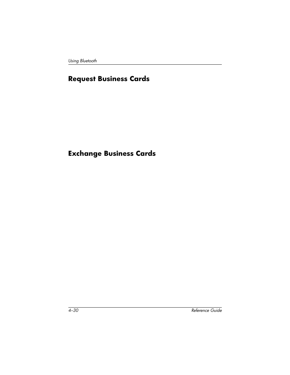 Request business cards, Exchange business cards | HP h5400 User Manual | Page 134 / 273