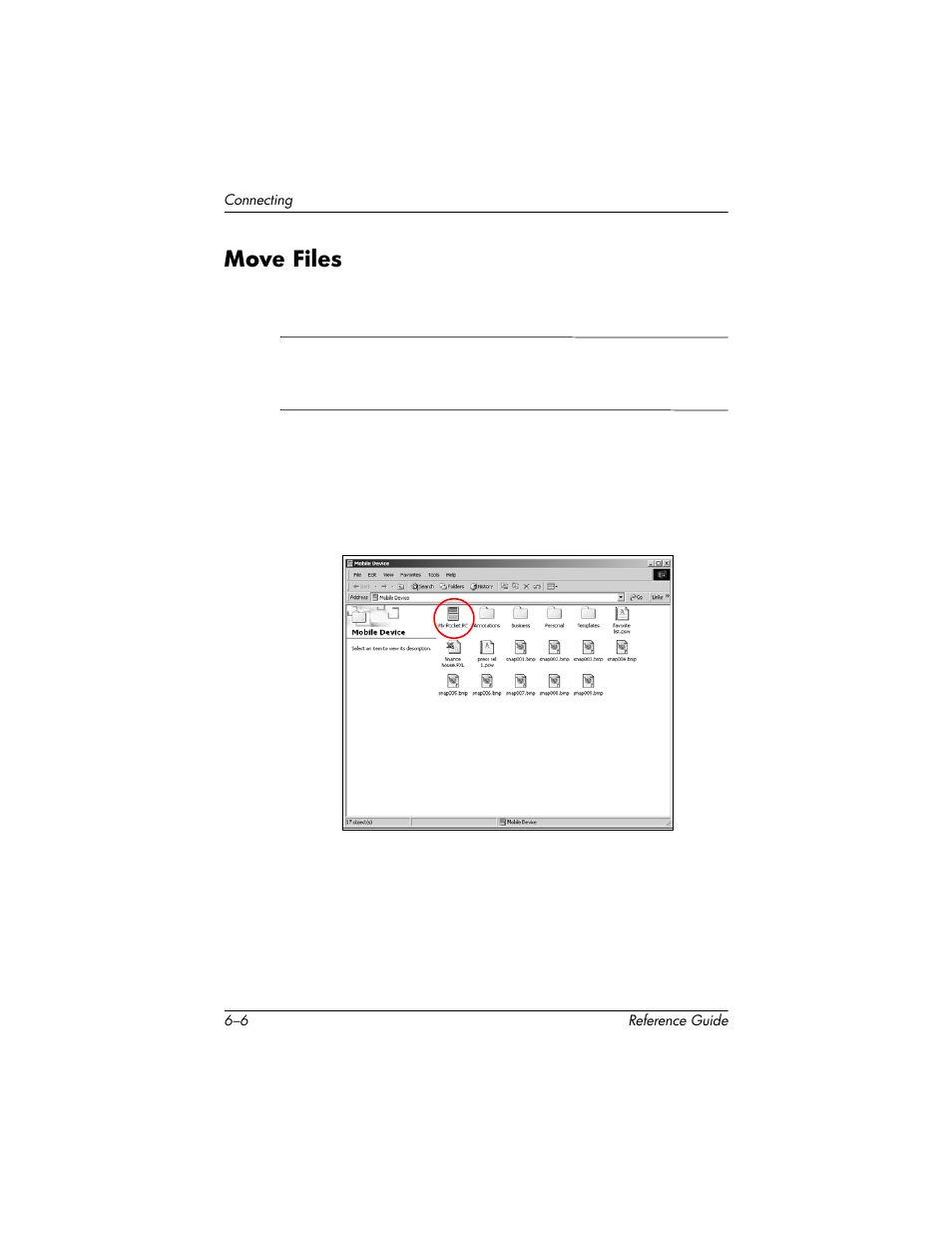 Move files, Move files –6, Move files to and from your personal computer | HP h5400 User Manual | Page 168 / 273