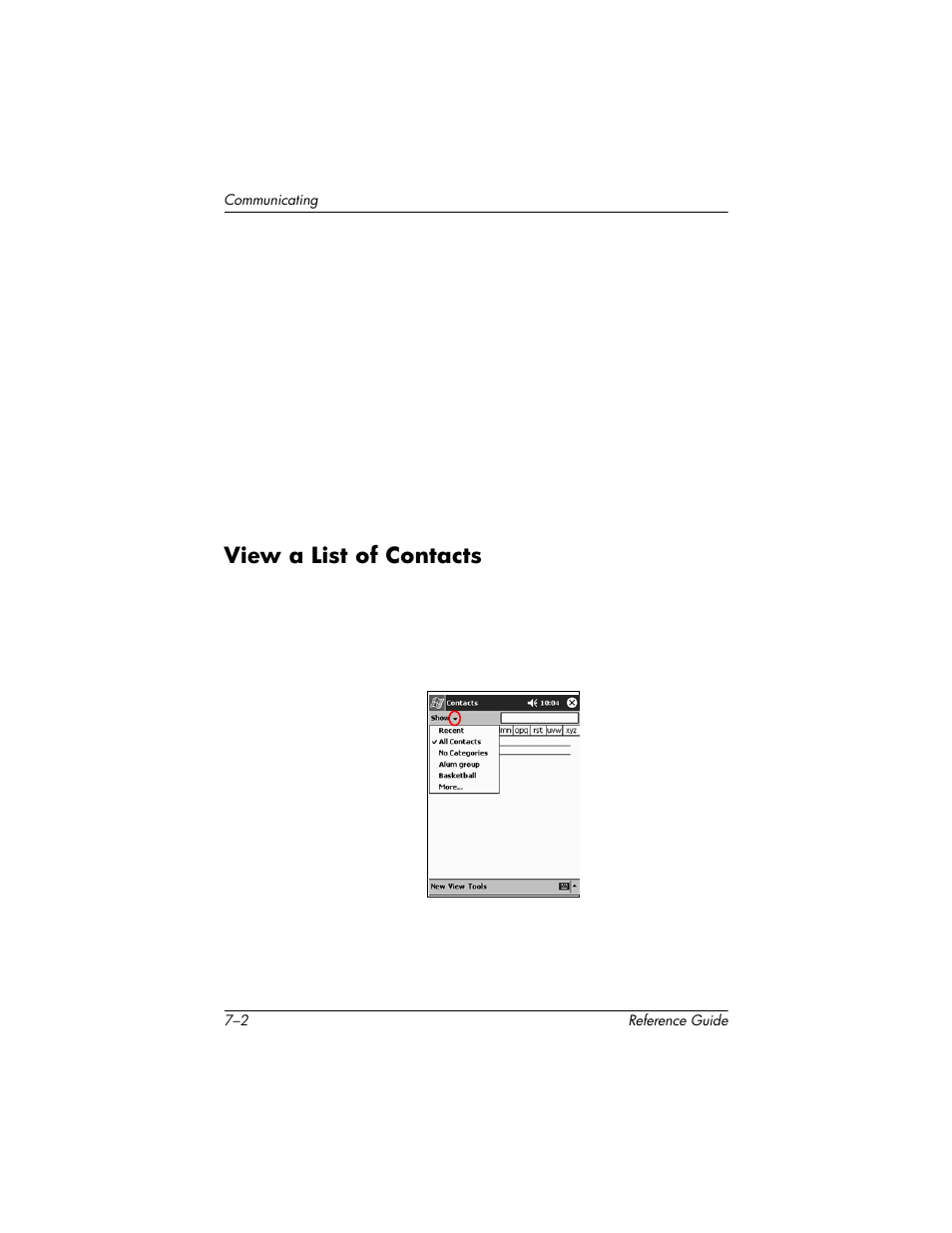 View a list of contacts, View a list of contacts –2, View and edit a contact | HP h5400 User Manual | Page 176 / 273