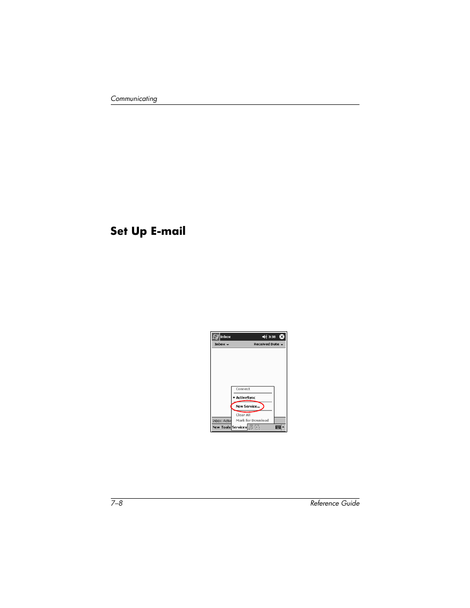 Set up e-mail, Set up e-mail –8 | HP h5400 User Manual | Page 182 / 273