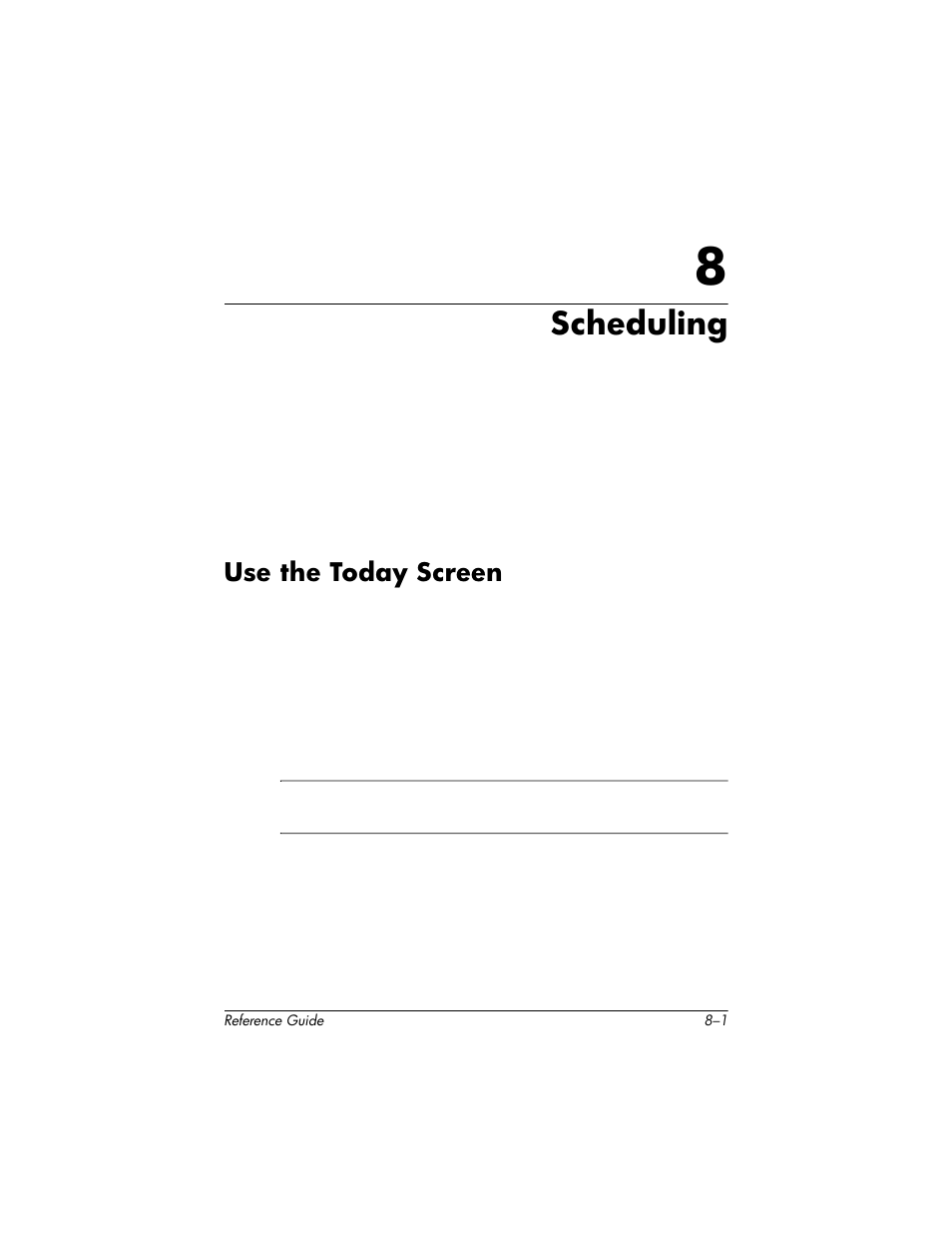 Scheduling, Use the today screen, 8 scheduling | Use the today screen –1 | HP h5400 User Manual | Page 195 / 273