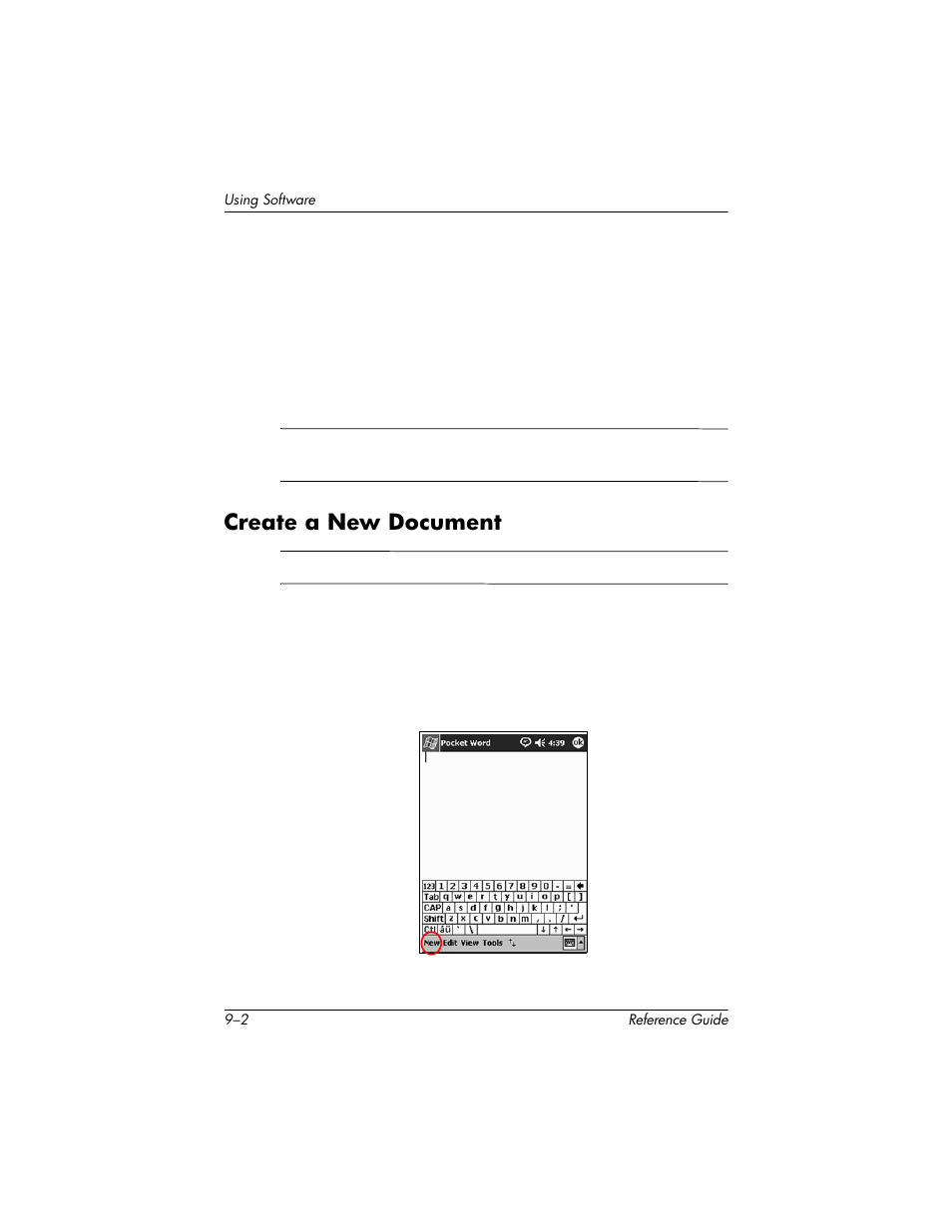 Create a new document, Create a new document –2 | HP h5400 User Manual | Page 212 / 273