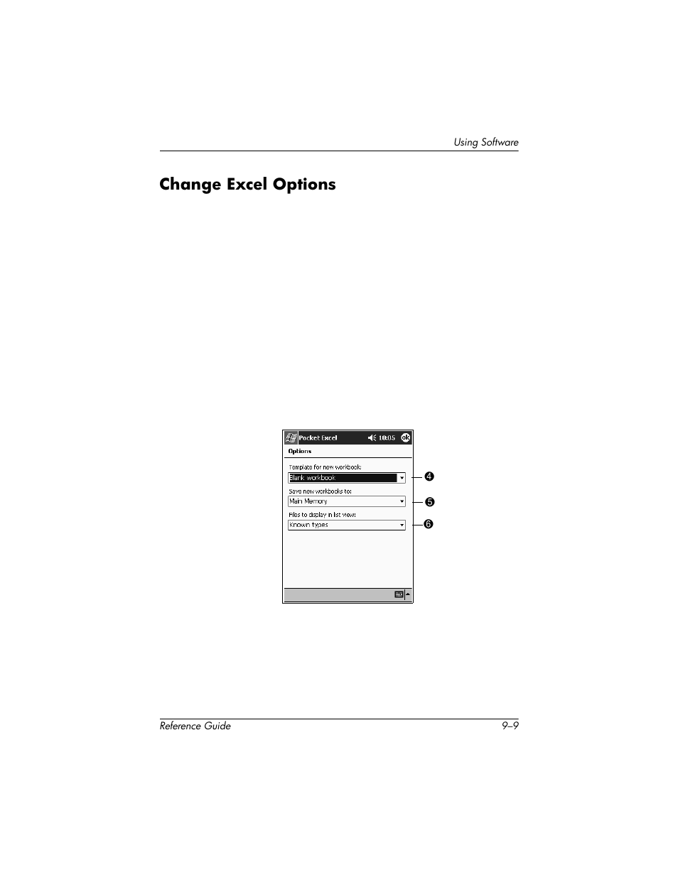 Change excel options, Change excel options –9 | HP h5400 User Manual | Page 219 / 273