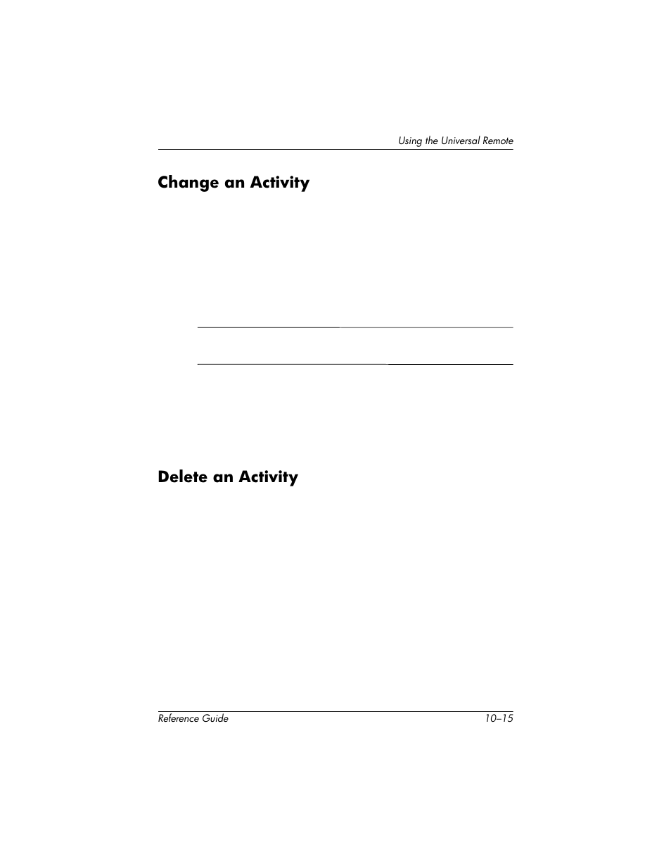 Change an activity, Delete an activity, Change an activity –15 delete an activity –15 | HP h5400 User Manual | Page 251 / 273