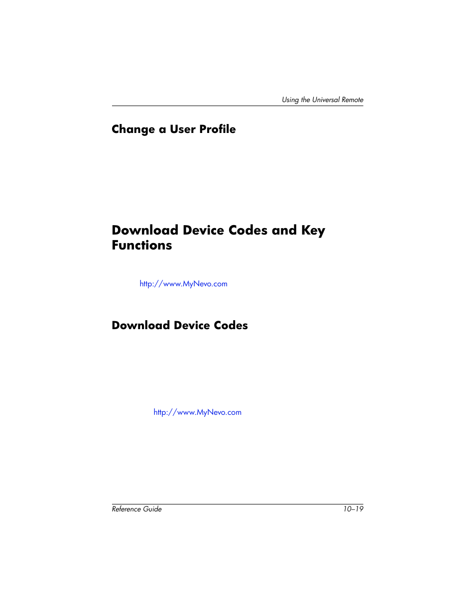 Change a user profile, Download device codes and key functions, Download device codes | Change a user profile –19, Download device codes and key functions –19, Download device codes –19 | HP h5400 User Manual | Page 255 / 273