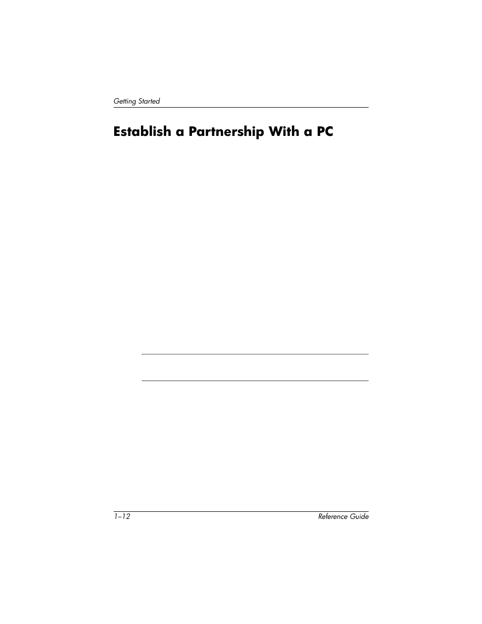 Establish a partnership with a pc, Establish a partnership with a pc –12 | HP h5400 User Manual | Page 26 / 273