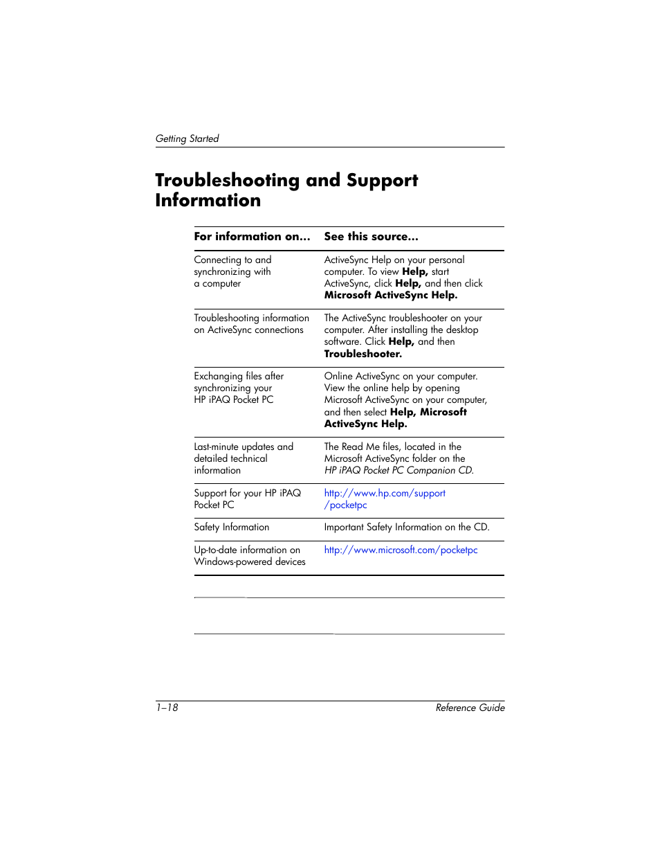 Troubleshooting and support information, Troubleshooting and support information –18 | HP h5400 User Manual | Page 32 / 273