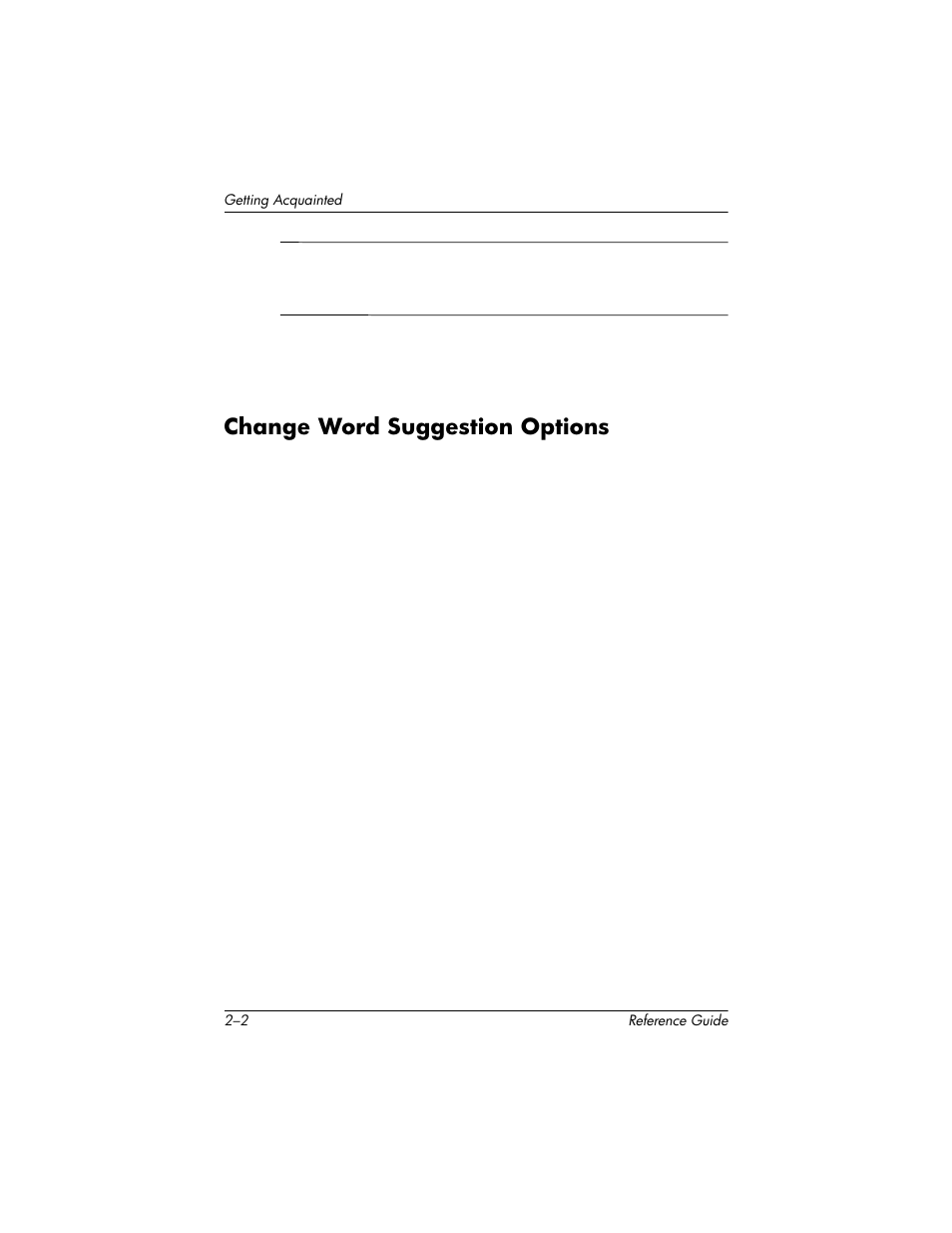 Change word suggestion options, Change word suggestion options –2 | HP h5400 User Manual | Page 34 / 273