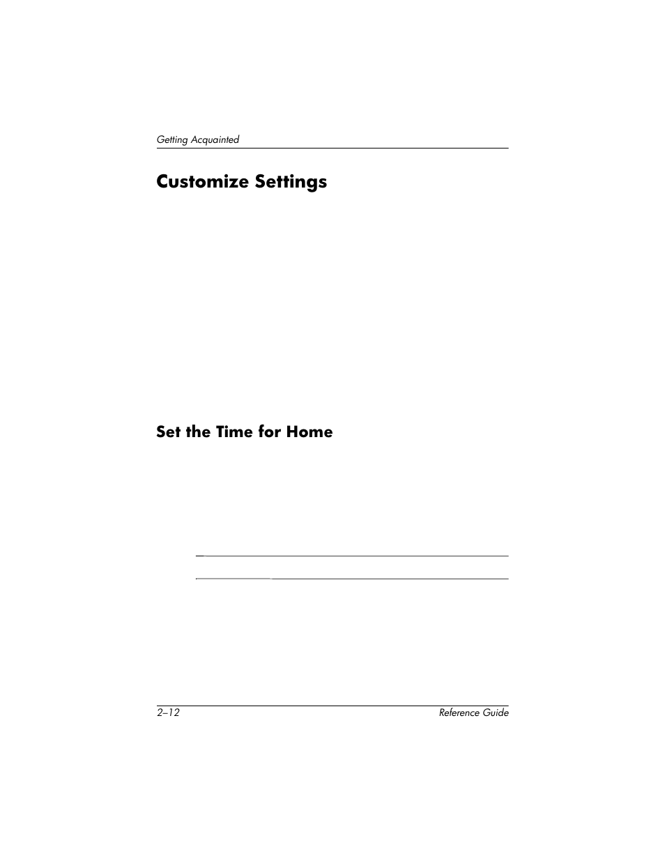 Customize settings, Set the time for home, Customize settings –12 | Set the time for home –12 | HP h5400 User Manual | Page 44 / 273