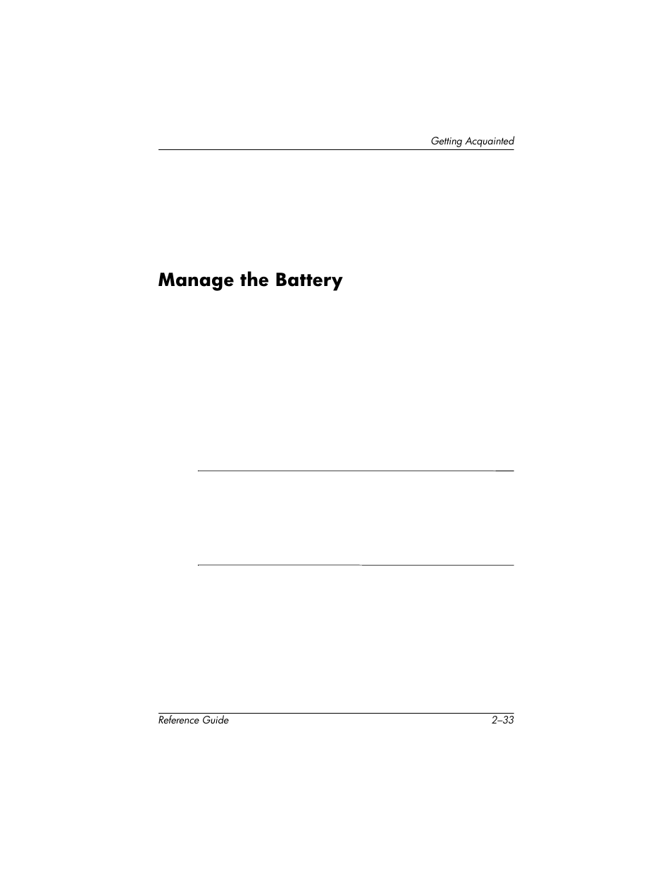 Manage the battery, Manage the battery –33 | HP h5400 User Manual | Page 65 / 273