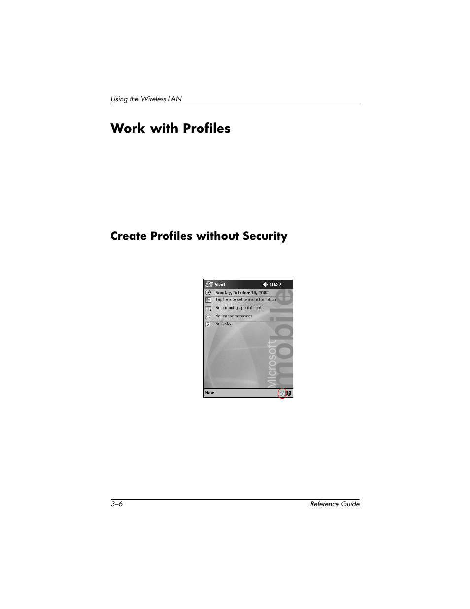 Work with profiles, Create profiles without security, Work with profiles –6 | Create profiles without security –6 | HP h5400 User Manual | Page 92 / 273