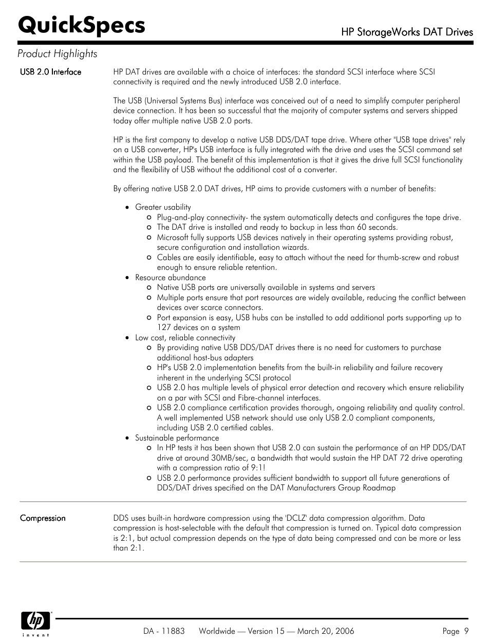 Quickspecs | HP 40 SCSI User Manual | Page 9 / 28