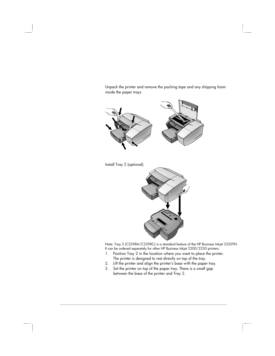 Setting up | HP 2250 User Manual | Page 12 / 81