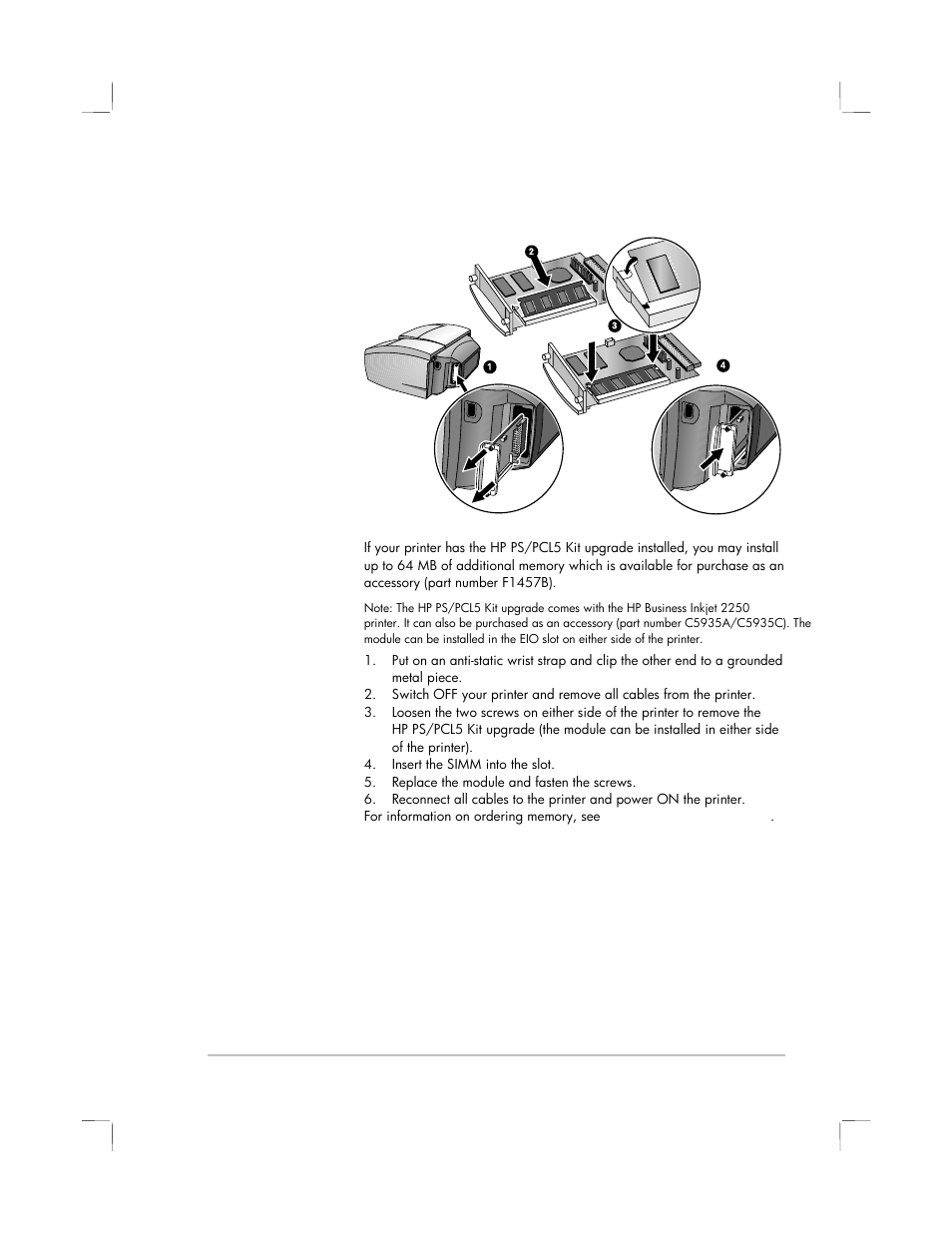 Installing additional memory | HP 2250 User Manual | Page 20 / 81