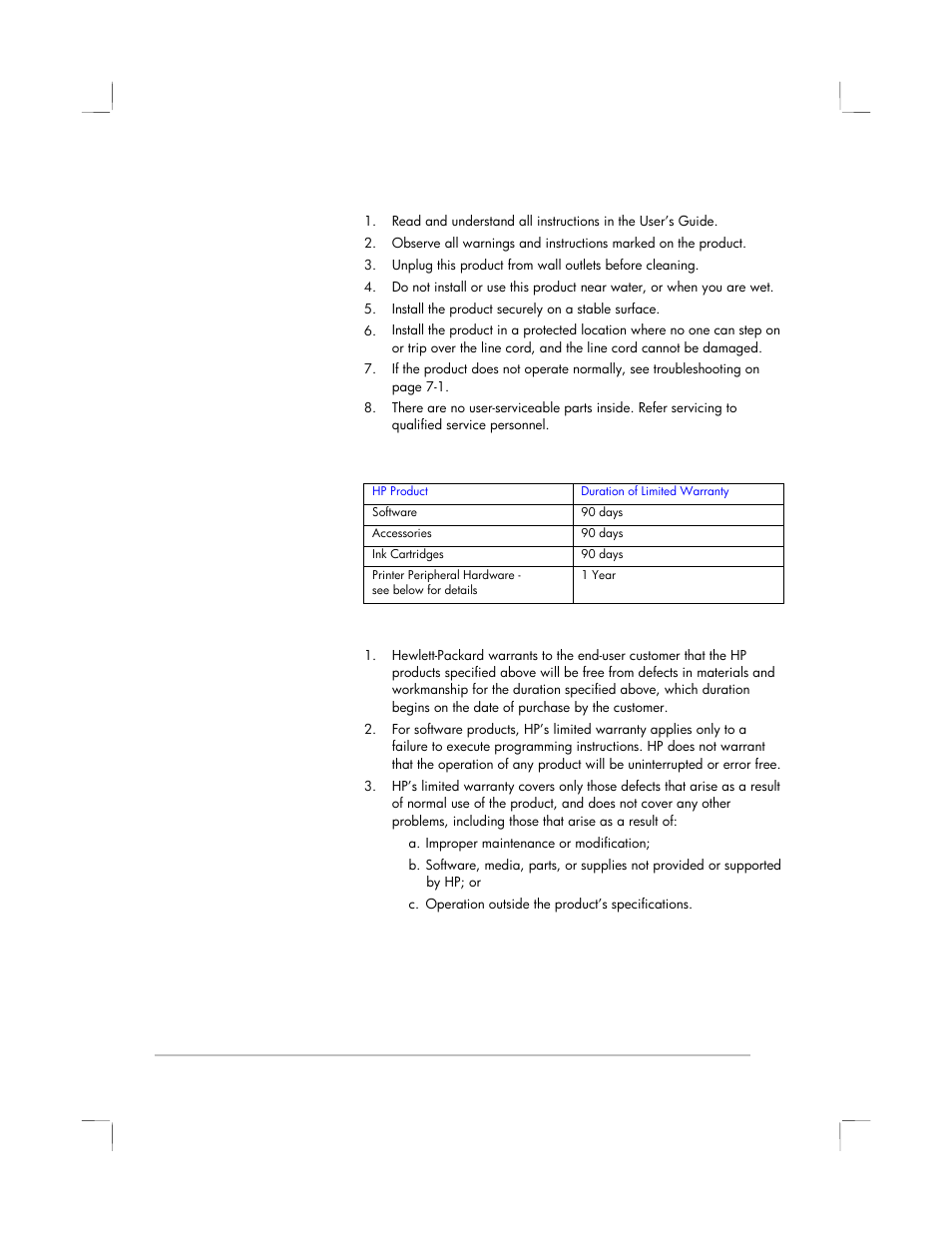 Hewlett-packard limited warranty statement, Extent of limited warranty | HP 2250 User Manual | Page 65 / 81