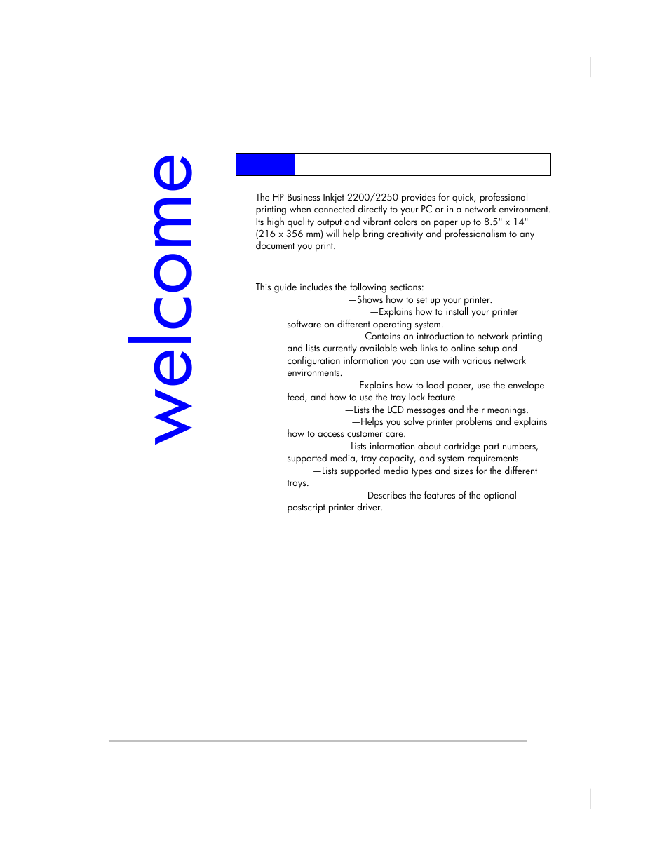 Welcome, Using this guide | HP 2250 User Manual | Page 7 / 81