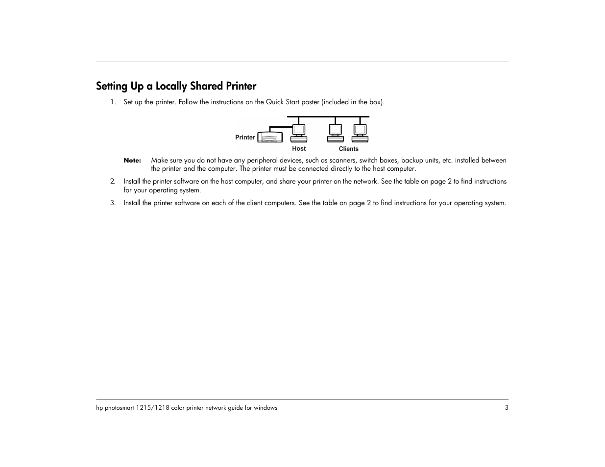 Setting up a locally shared printer | HP 1218 User Manual | Page 5 / 23