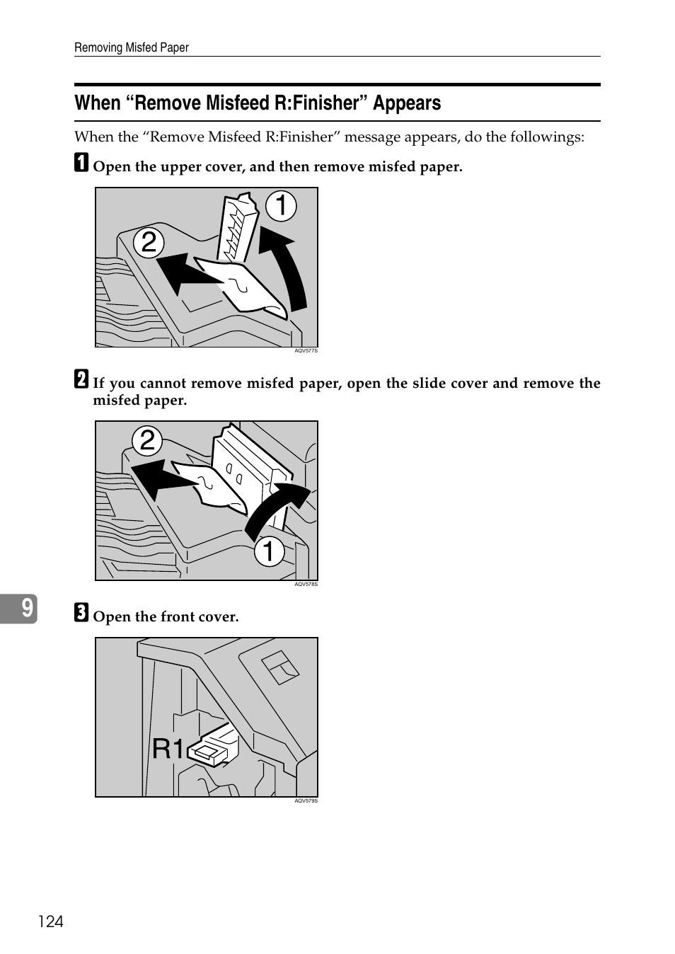 When “remove misfeed r:finisher” appears | HP AFICIO SP 8100DN User Manual | Page 135 / 157