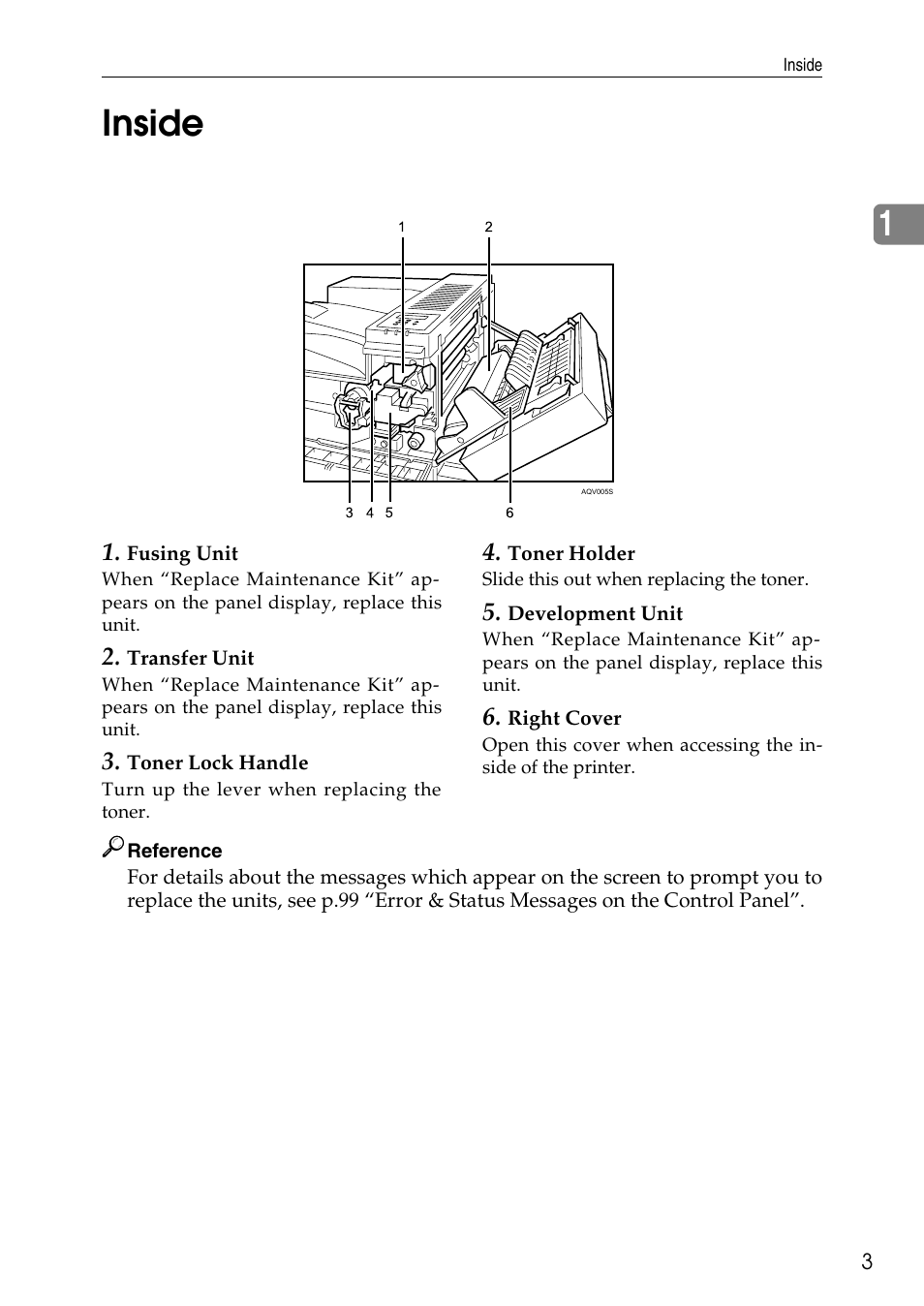 Inside, 1inside | HP AFICIO SP 8100DN User Manual | Page 14 / 157