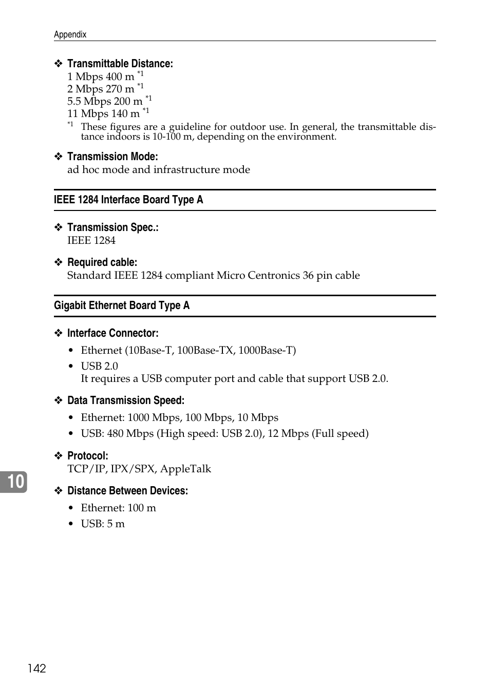 Ieee 1284 interface board type a, Gigabit ethernet board type a | HP AFICIO SP 8100DN User Manual | Page 153 / 157