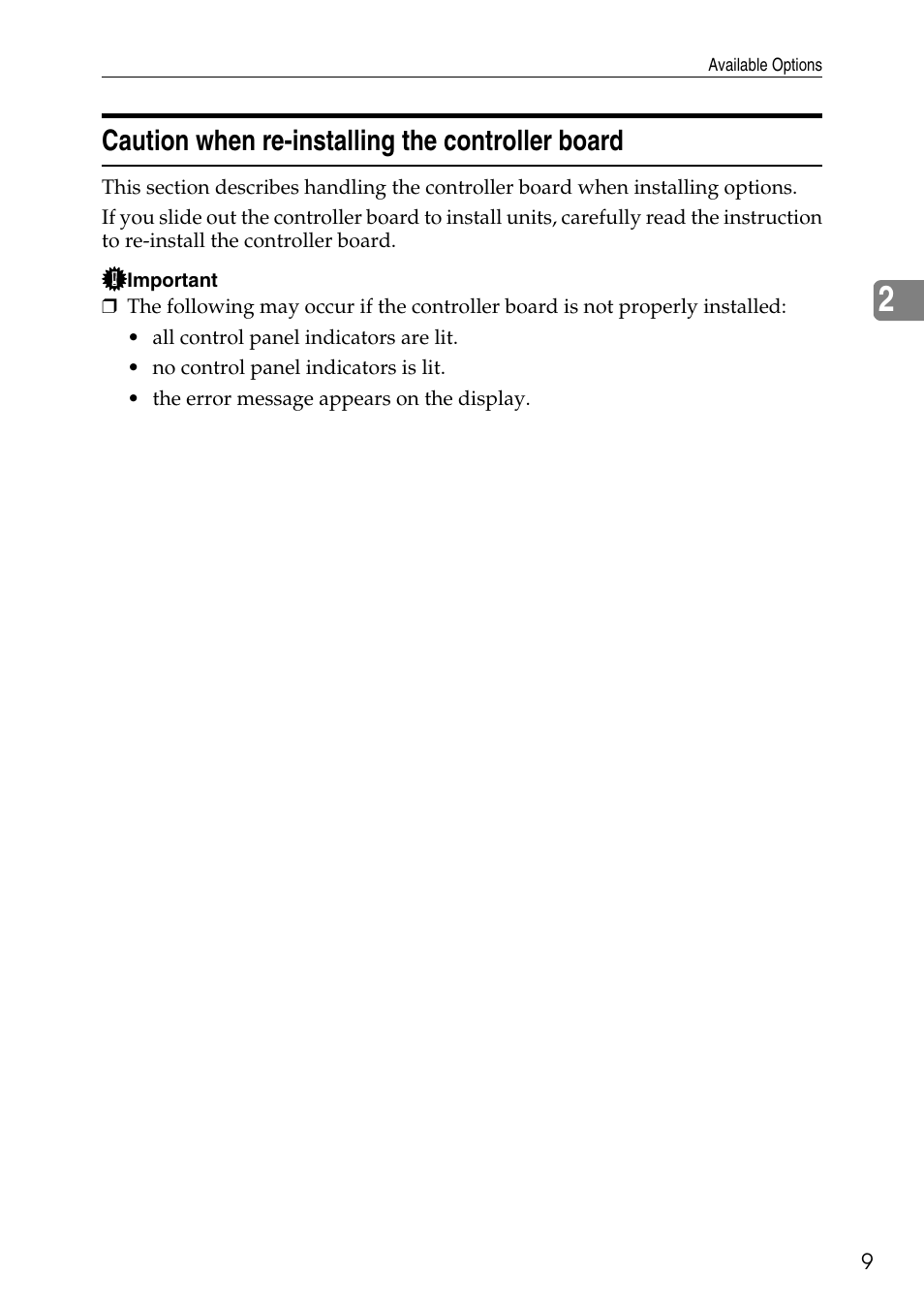 Caution when re-installing the controller board | HP AFICIO SP 8100DN User Manual | Page 20 / 157