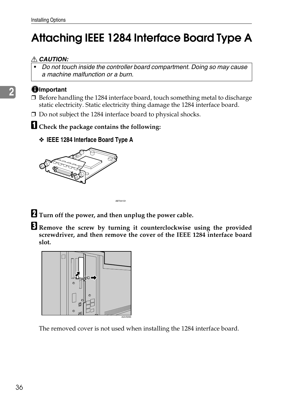 Attaching ieee 1284 interface board type a | HP AFICIO SP 8100DN User Manual | Page 47 / 157