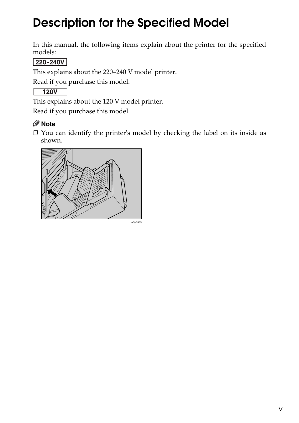 Description for the specified model | HP AFICIO SP 8100DN User Manual | Page 6 / 157