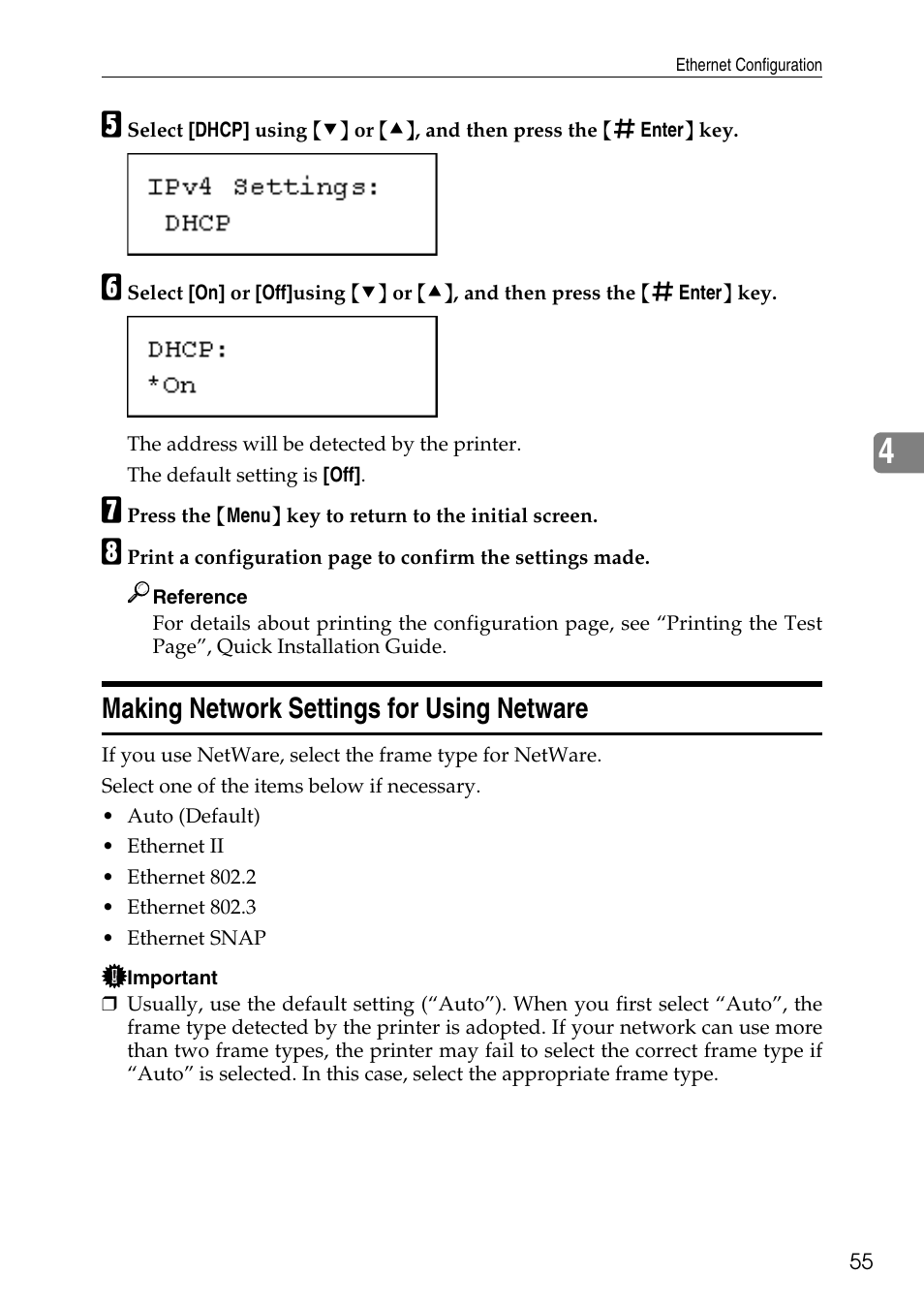 Making network settings for using netware | HP AFICIO SP 8100DN User Manual | Page 66 / 157