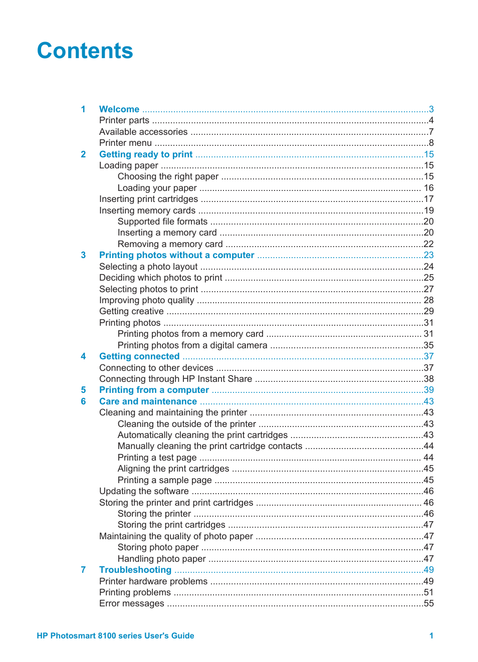 HP 8100 Series User Manual | Page 4 / 78