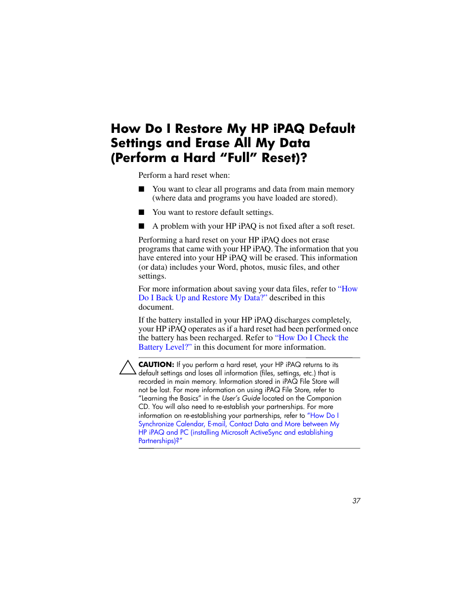 HP IPAQ RX3000 User Manual | Page 41 / 60