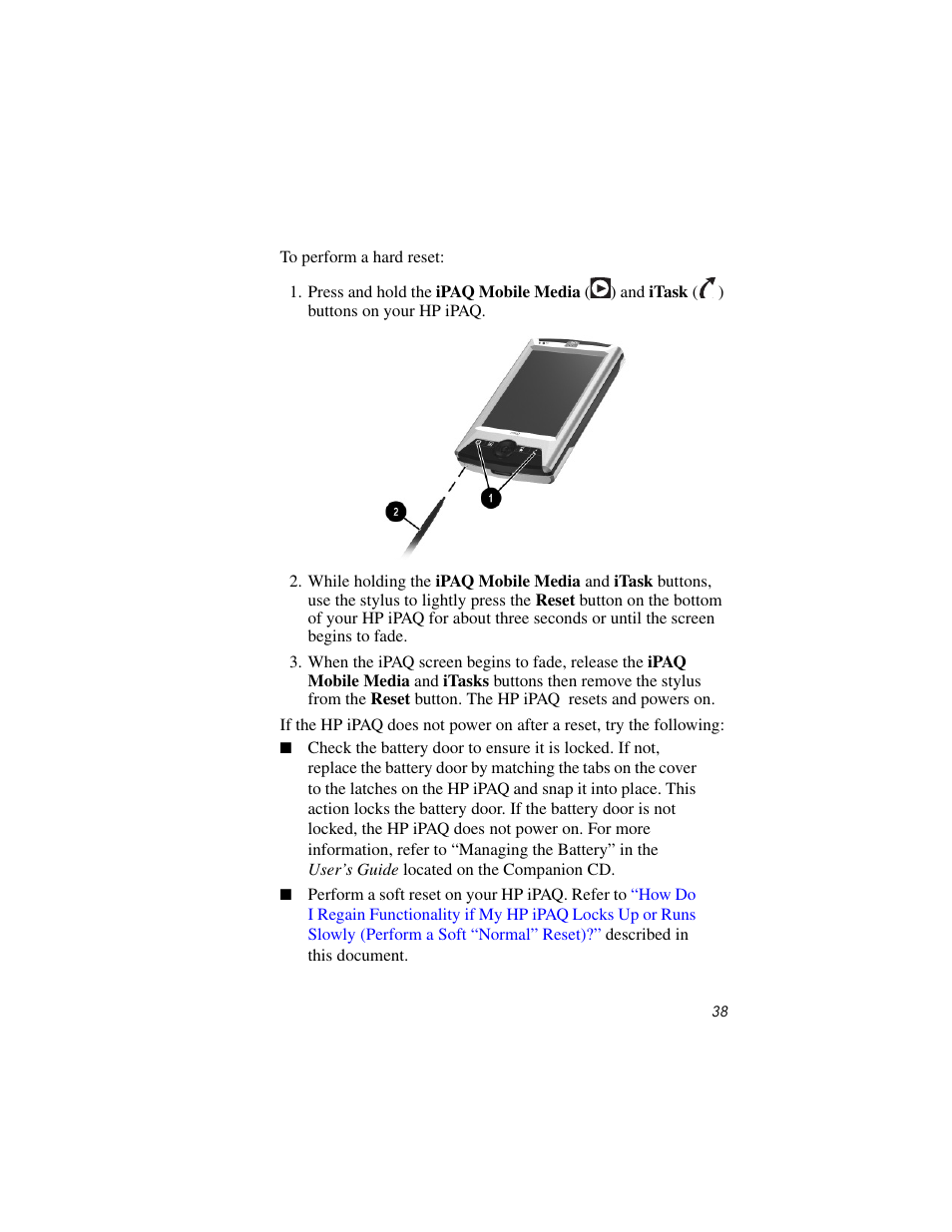 HP IPAQ RX3000 User Manual | Page 42 / 60