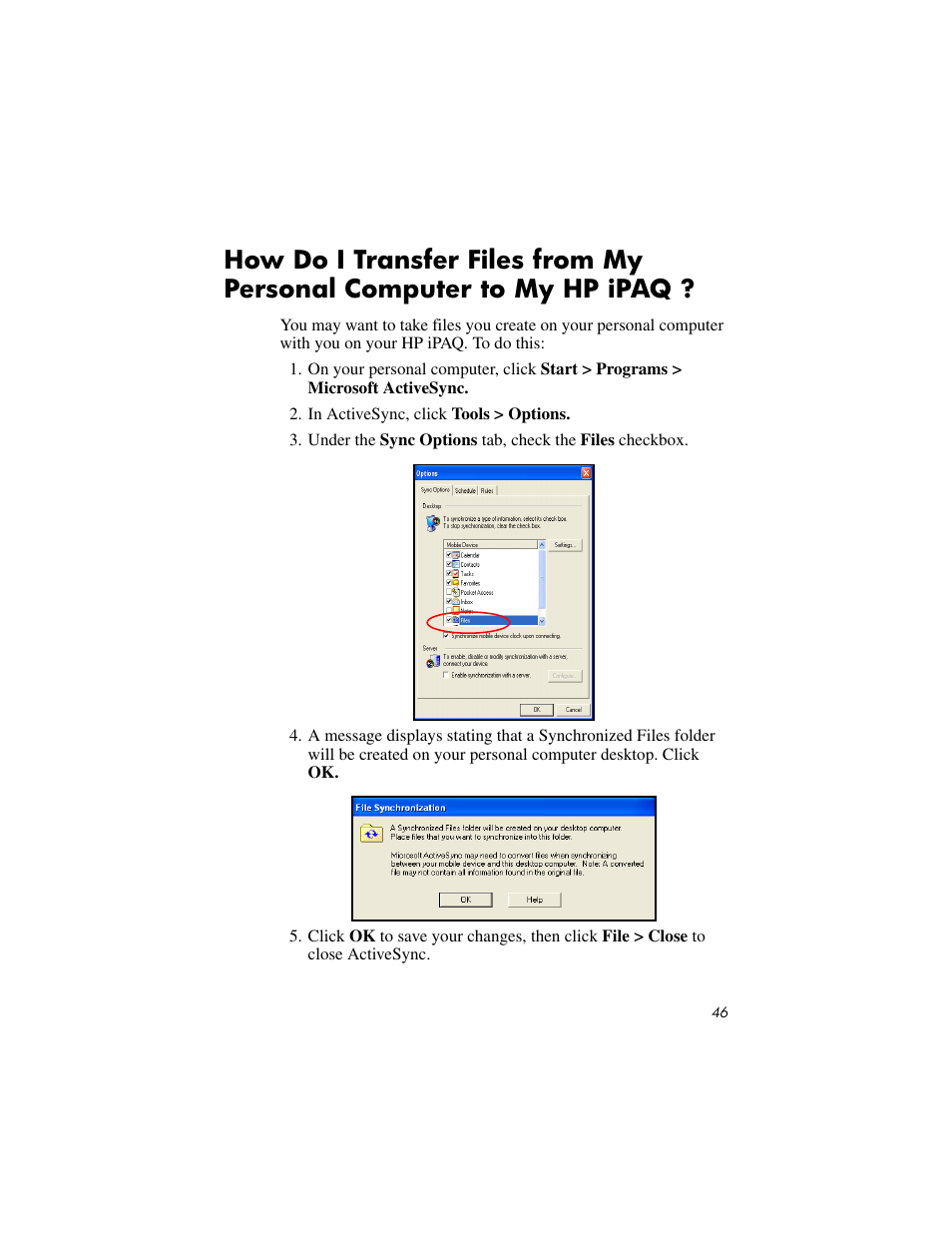 HP IPAQ RX3000 User Manual | Page 50 / 60
