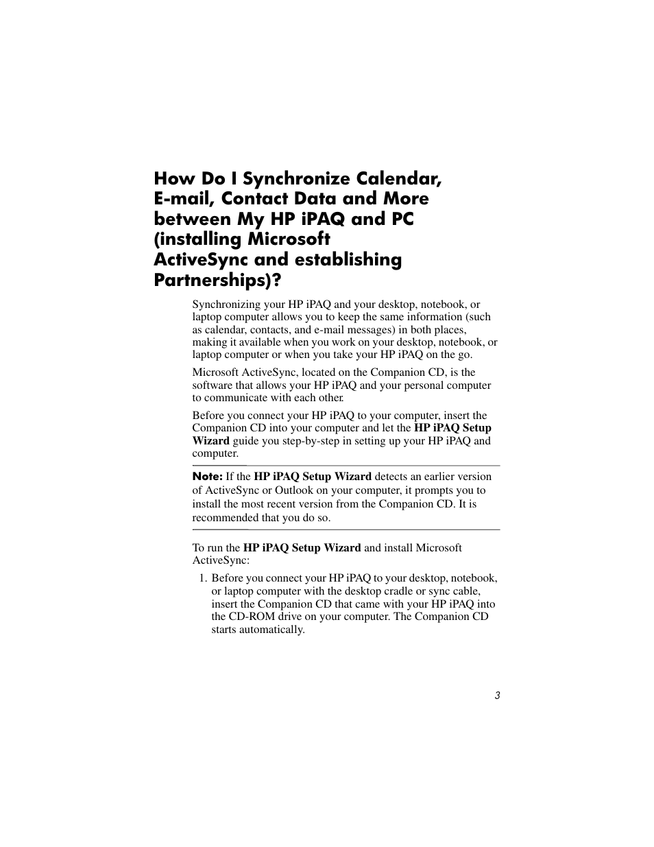 HP IPAQ RX3000 User Manual | Page 7 / 60