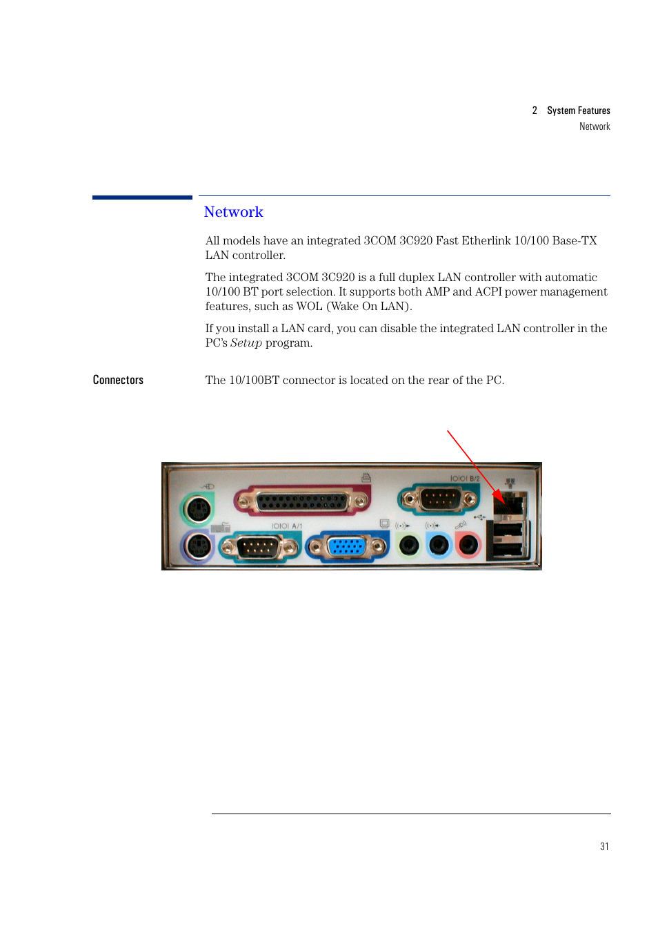 Network | HP Vectra VL400 User Manual | Page 31 / 64