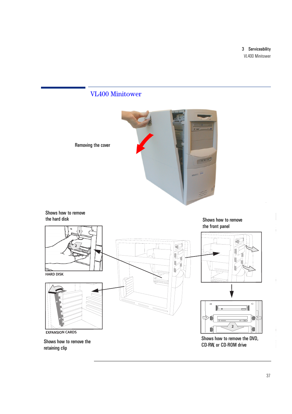Vl400 minitower | HP Vectra VL400 User Manual | Page 37 / 64