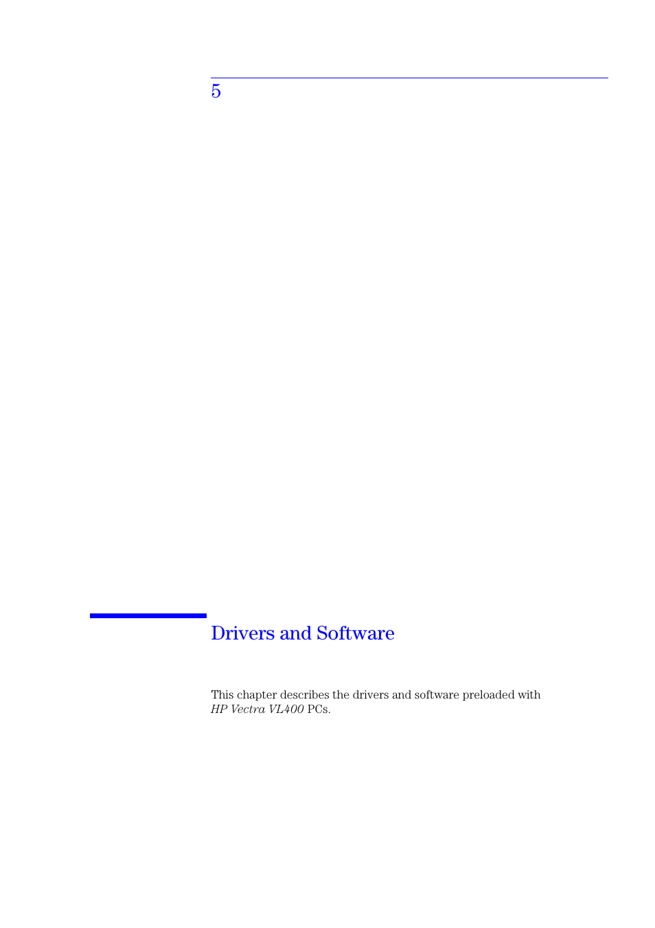 5  drivers and software, 5 drivers and software, 5drivers and software | HP Vectra VL400 User Manual | Page 59 / 64