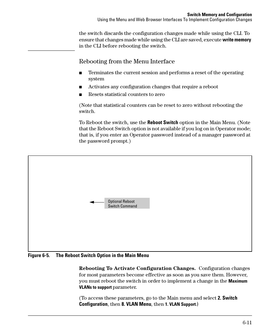 Rebooting from the menu interface, Rebooting from the menu interface -11 | HP 2910AL User Manual | Page 119 / 618