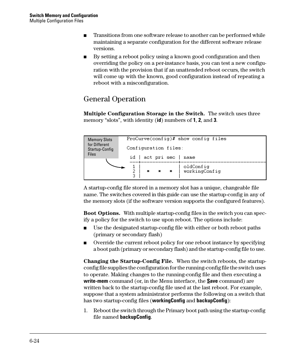 General operation, General operation -24 | HP 2910AL User Manual | Page 132 / 618