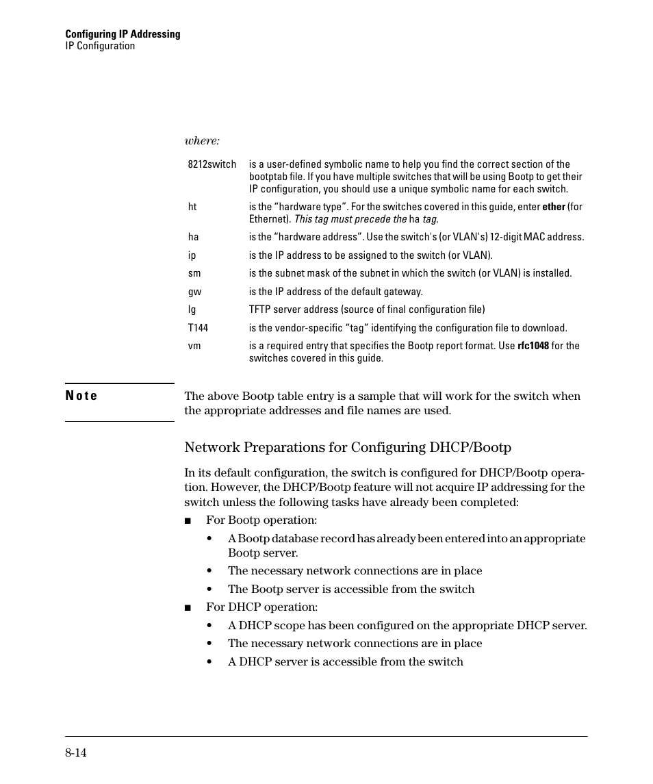 Network preparations for configuring dhcp/bootp | HP 2910AL User Manual | Page 178 / 618