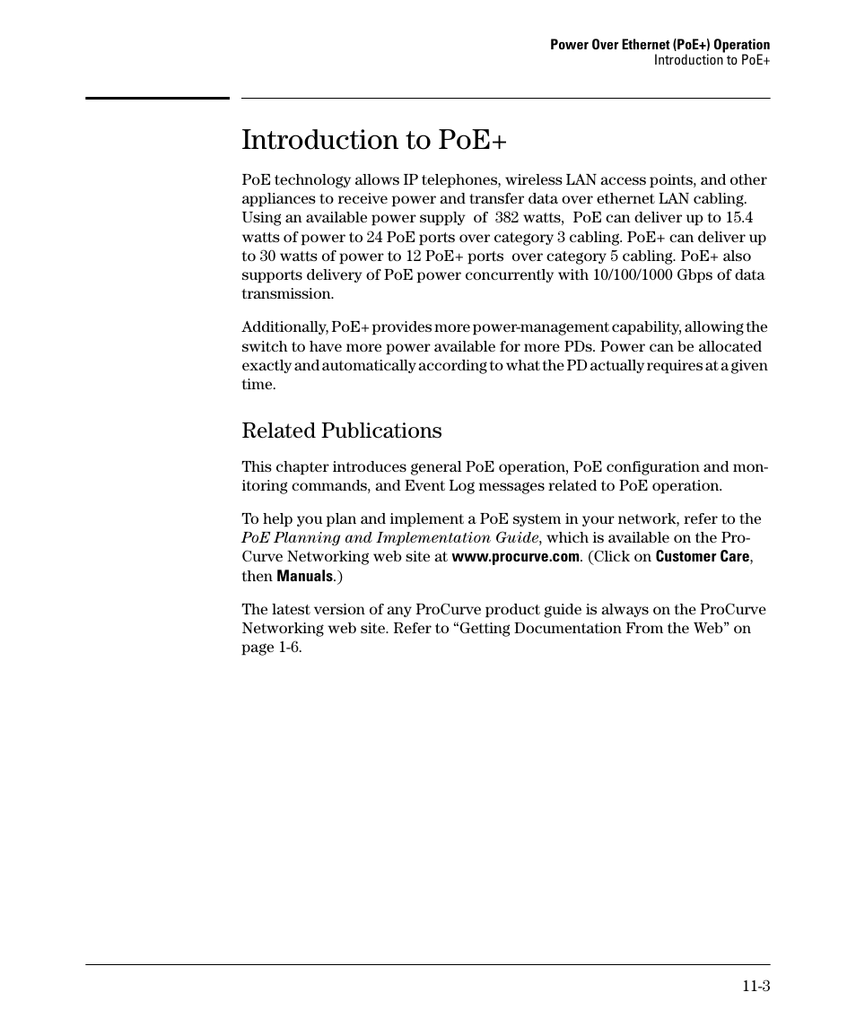 Introduction to poe, Related publications, Related publications -3 | HP 2910AL User Manual | Page 253 / 618