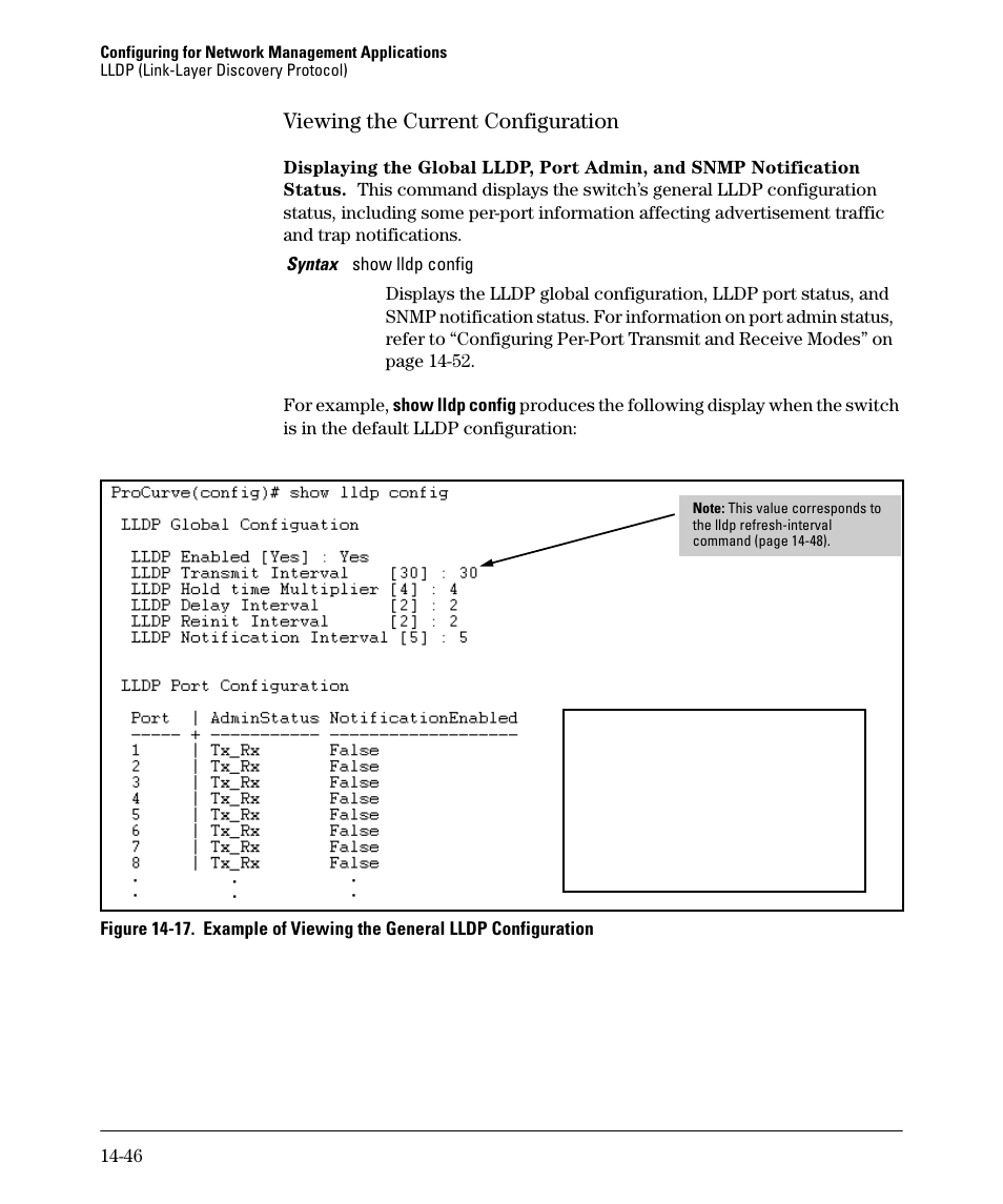 Viewing the current configuration, Viewing the current configuration -46 | HP 2910AL User Manual | Page 374 / 618