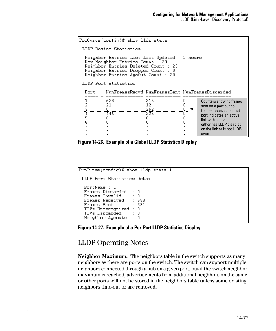 Lldp operating notes, Lldp operating notes -77 | HP 2910AL User Manual | Page 405 / 618