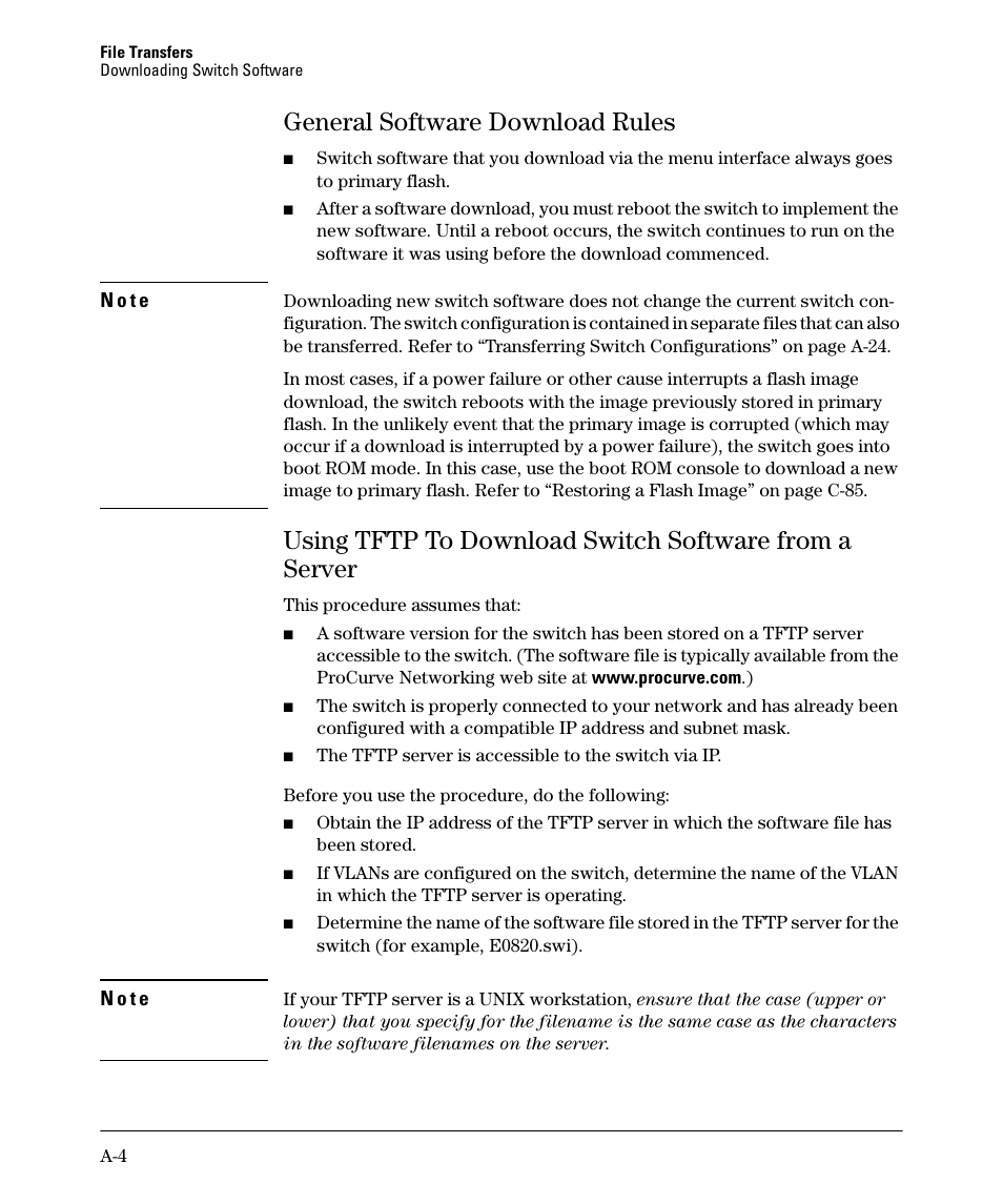 General software download rules | HP 2910AL User Manual | Page 416 / 618